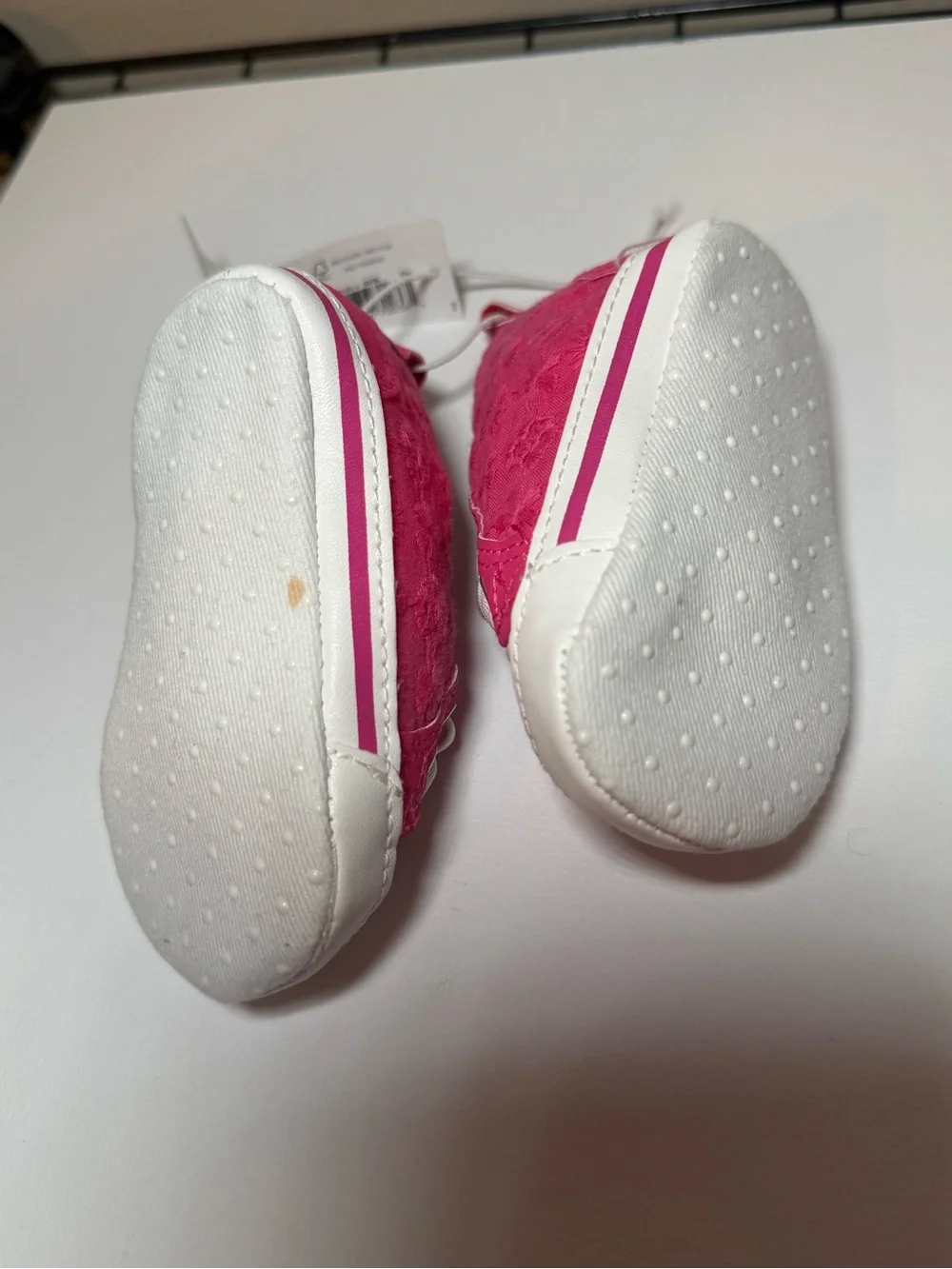 Old Navy Pink Lace Slip-On Baby Sneakers